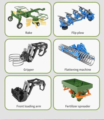 RC Farm Tractors Car 1/24 Radio Controlled Cars and Trucks 2.4G with Light Simulated Engineering Truck Model Toys for Children