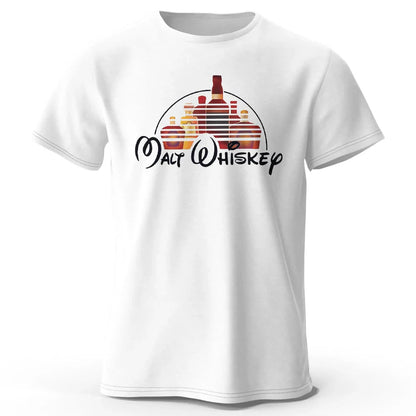 Men's Malt Whiskey Printed T-Shirt 100% Cotton Oversized Funny Graphic Tees for Men Women Summer Tops
