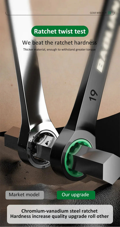 Dual-Purpose Wrench Fast Plum Blossom Ratchet Wrench Industrial Grade 72 Tooth Labor-Saving, Fast and Durable Dual-use Wrench