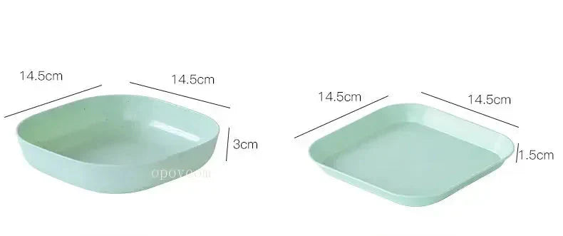 Solid Color Wheat Straw PP Plate Reusable Small Plates Dinner Dish Vegetable Fruit Cake Snacks Plate Tableware Home Supplies