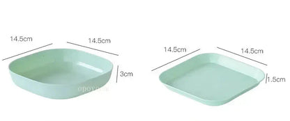 Solid Color Wheat Straw PP Plate Reusable Small Plates Dinner Dish Vegetable Fruit Cake Snacks Plate Tableware Home Supplies