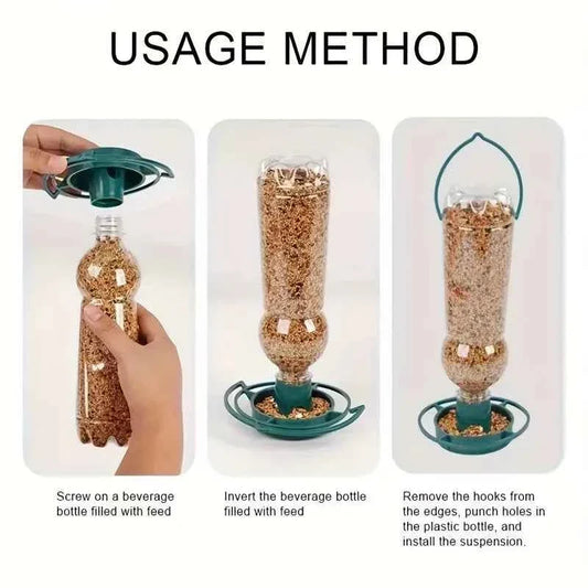 A Homemade Bird Feeder That Doesn'T Require Batteries, Made from PVC Material, Comes with a Hook, Suitable for Outdoor, Garden