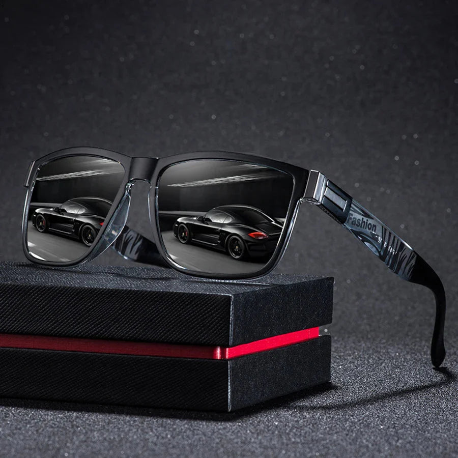 4 PCS Fashion Vintage Pattern Square Sunglasses Men Women Fishing Driving Man Luxury Brand Designer Sun Glasses UV400 Eyewear ﻿