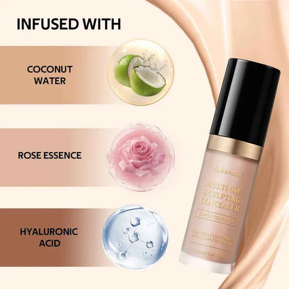 Lakerain Multi-purpose Concealer For Face Covers Freckles Even Skin Tone Moisturizing Long-lasting Sculpting Liquid Concealer
