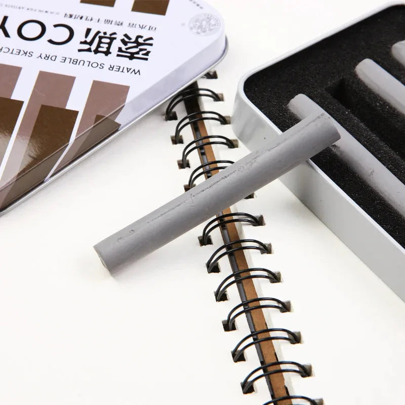4 Pcs/box Sketch Charcoal Water-soluble Sketching Dry Materials Charcoal Brushes Charcoal Strips Art Painting Supplies