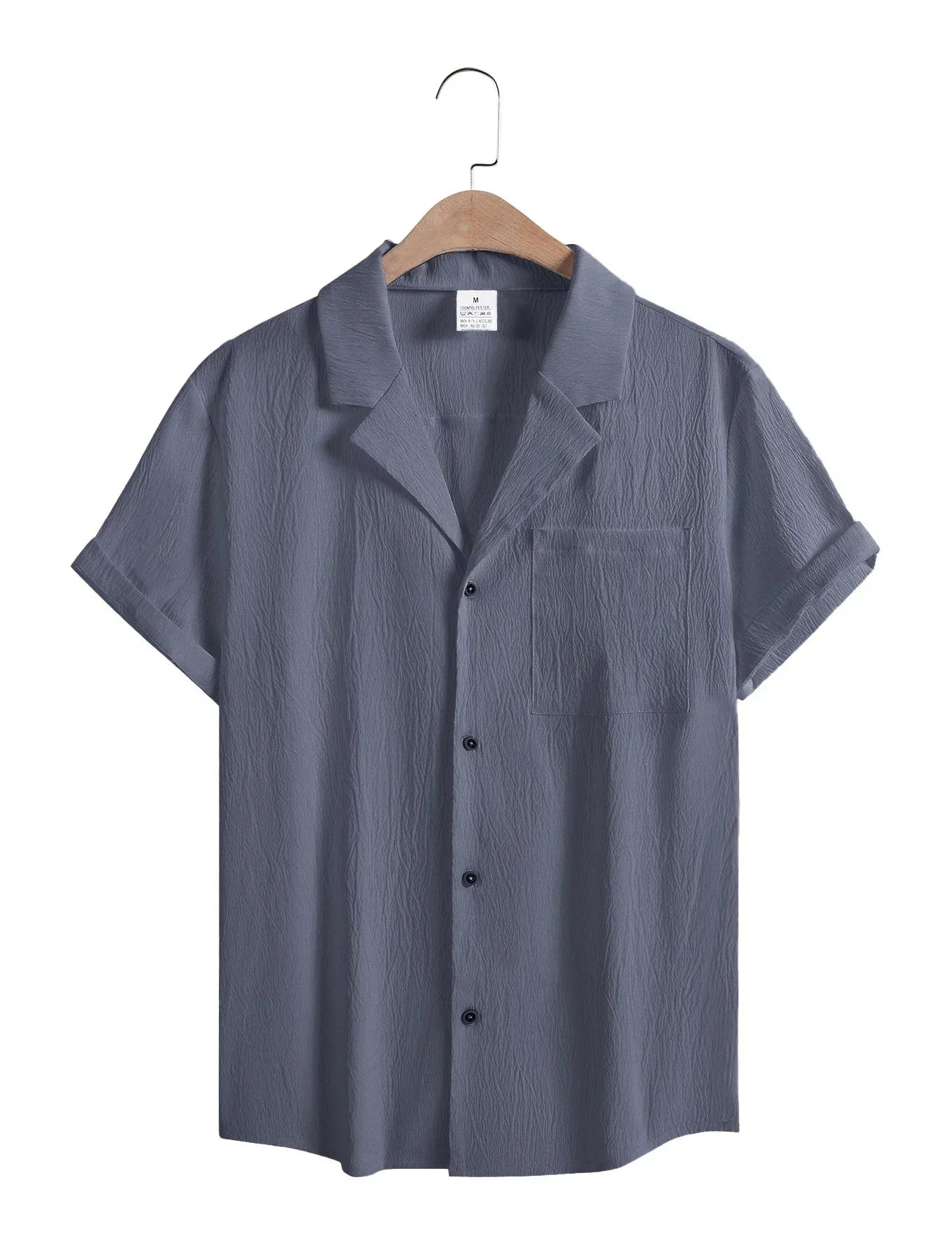 New Mens Short Sleeve T-Shirts Summer Trendy Breathable Loose Youth Basic Cotton Pocket Top Solid Color Stand Up Collar Shirts