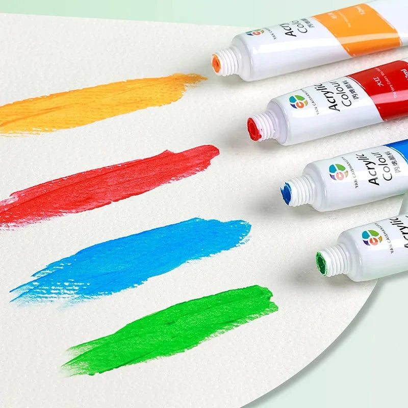 12/18/24/36 Colors Acrylic Paint Set Art Supplies акриловые краски 야광도료 for Artist On Metal Plastic Ceramic Leather Wood Glass