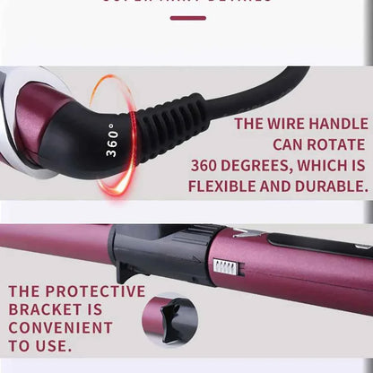 Kemei Professional Hair Curler Hair Curling Iron Wand Ceramic Tourmaline long Barrel Dual Voltage 100-240V Hair Waving Style Too