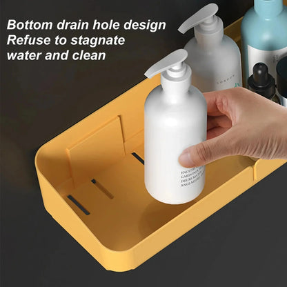 Bathroom  Kitchen Convenience Rack Shelf Makeup Storage Organizer Cosmetics Shampoo Rack Shower Shelf Wall Spice No Drilling