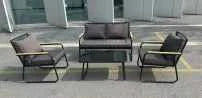 4-Piece Rattan Outdoor Furniture Set - Modern Wicker Sofa & Table for Garden & Patio