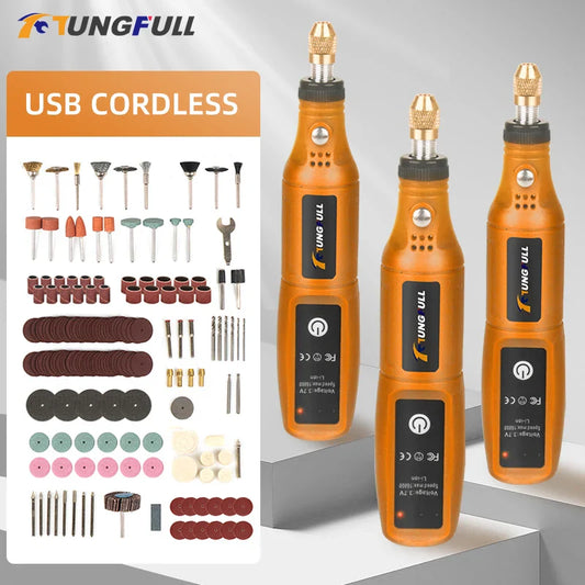 Mini Wireless Drill Rechargeable Polishing Machine DIY Mini Rotary Tool USB Engraving Tool Dremel Tool Mini Engravin Machine