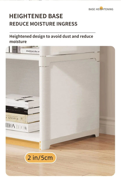 6 Layers Simple Wardrobe Portable Clothes Toys Organizer Dustproof Double Row High Capacity Partition Bookshelf Bedroom Cabinet
