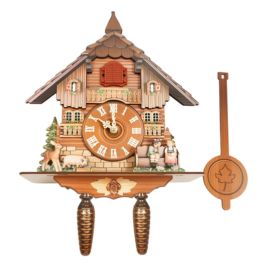 Wall Mount Clock Cuckoo Clock, Wood Cuckoo-Clock 7:00-21:00 Chime Time 25*10*50cm Pointers+Time Scales Display