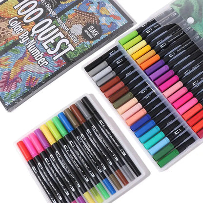 Cartoon Activity Color Painting Book Educational Paper Paint By Numbers Quick-drying DIY Drawing Learning Book Home Decor