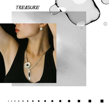 Artistic Craft Jewelry Accessories Eye Motif Necklace and Earrings Set for Women Men Fashion Forward Accessories