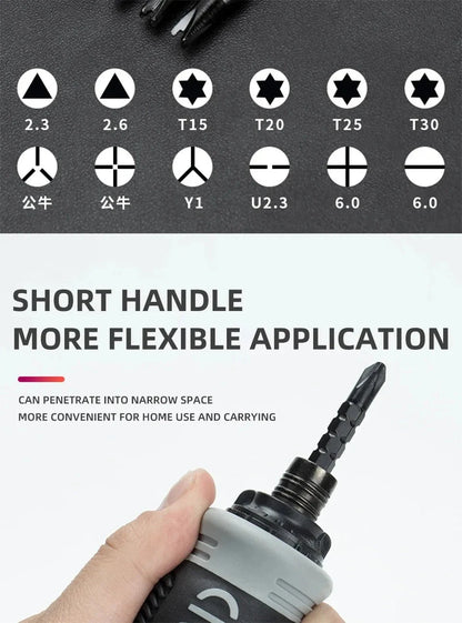 Mini Ratchet Precision Screwdriver Magnetic 13 In 1 Telescopic Labor-Saving Hand Tool Phillips Slotted Dual-purpose Head