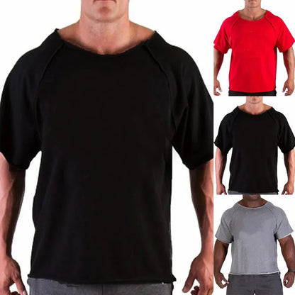 Fashion Men O-Neck T-Shirts Casual Bat Shirt Fitness Gym Wear Bodybuilding Workout Short Sleeve Tee Tops Shirts For Male