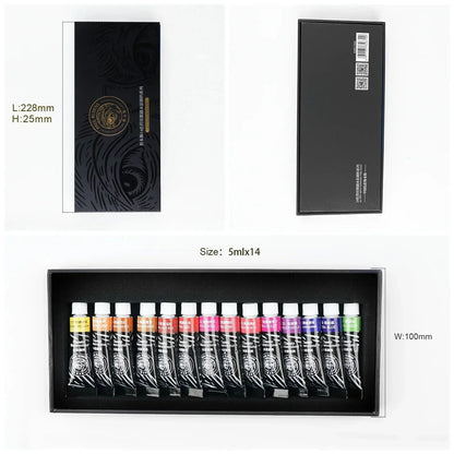 Paul Rubens Professional Watercolors Paint 14 Colors X 5ml Tube High Color Non-toxic Watercolor Set Art and Drawing Supplies