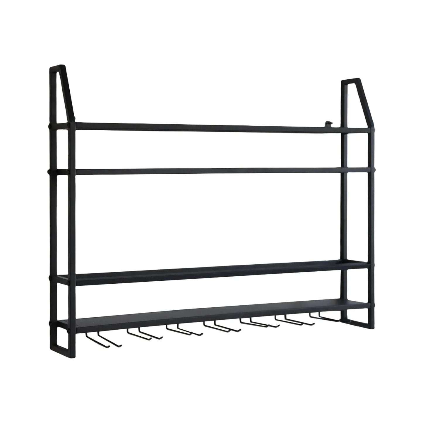 Wall Mounted Iron Wine Rack Bottle Champagne Glass Holder Shelves Bar Home Party Light and Strong Durable Unique Design Decor