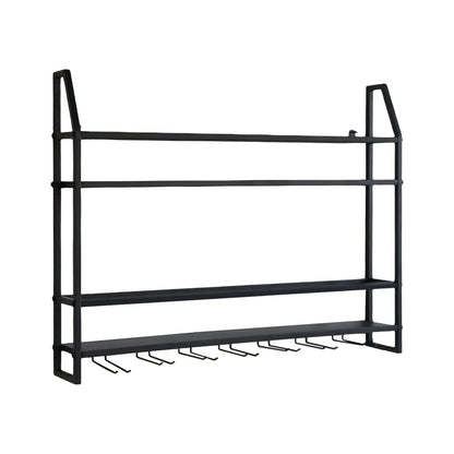Wall Mounted Iron Wine Rack Bottle Champagne Glass Holder Shelves Bar Home Party Light and Strong Durable Unique Design Decor