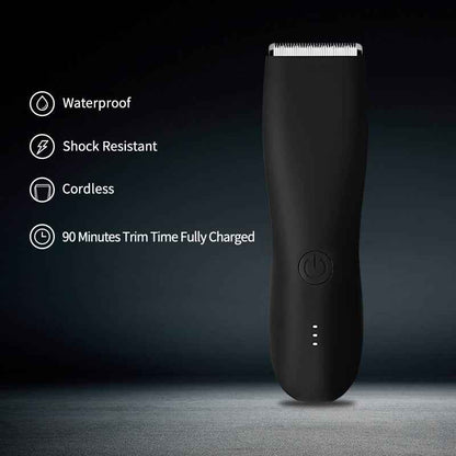 Professional Hair Clippers For Men Quiet Cordless Electric Groin & Pubic Body Hair Trimmer Wet/Dry Groomer Clippers Shaver Razor