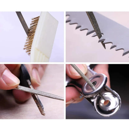 Diamond Mini Needle File Set for Carpentry Jewelry Stone Glass Metal Ceramic Polish Carving DIY Craft Woodworking Hand Tools