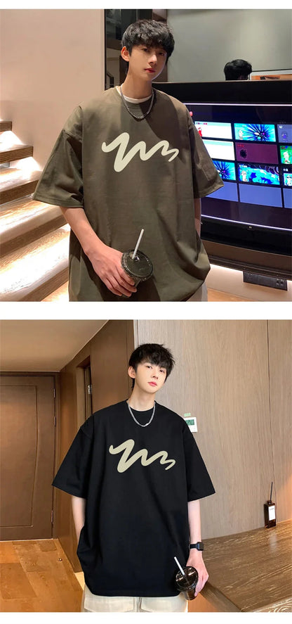 Men's T Shirt Oversized Mens White Cotton T-shirts Funny Print 5XL Casual Wear Summer Tee Shirts For Men Big Size Male Clothes