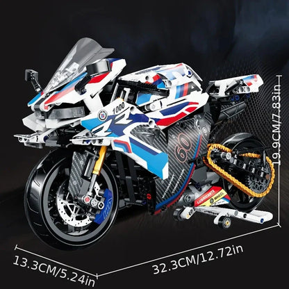 1:8 Motorcycle Building Blocks Set Super Motorbike Model Kit Technical Racing Kids Assembled Toys Gifts For Boys And Girls