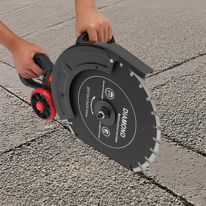 16In 4000W Electric Concrete Saw Brick Cutter Circular Saw Wall Slotting Groving with Saw Blade and Rolling Pulley 3000RPM
