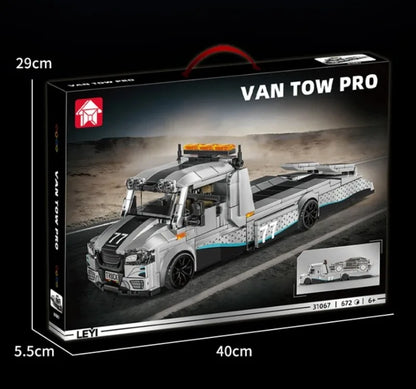 672Pcs Modified Trailer Building Blocks MOC Car Transporter Flatbed Tow Truck Vehicle Recovery Hauler Boys Festival Party Gifts