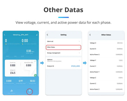 Smart 3-Phase 4-Wire WiFi Power Monitor 63A - Bidirectional Solar Energy Meter with Tuya App Control & Real-Time Analytics