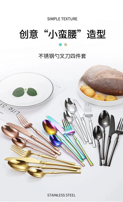 Premium Silver Stainless Steel Cutlery Set - 20/30/40 Piece Mirror Polished Flatware
