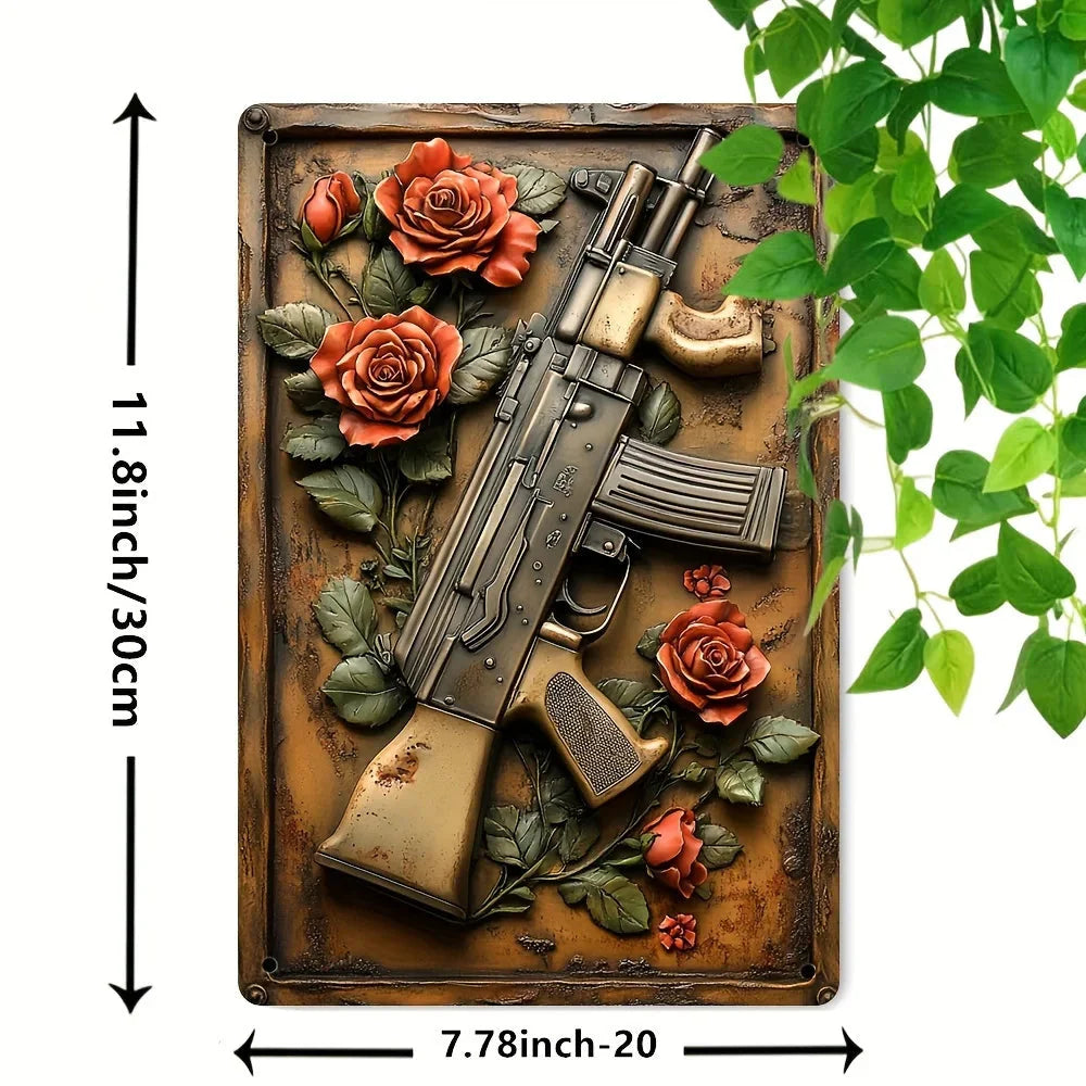 Vintage 'Hot Weapon' Aluminum Metal Sign (8"x12") - Ideal Wall Art for Man Caves, Bars, Garages & Outdoor Spaces
