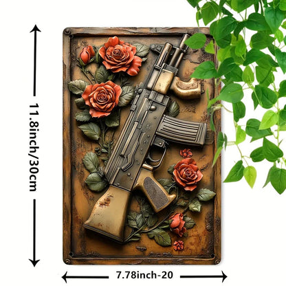 Vintage 'Hot Weapon' Aluminum Metal Sign (8"x12") - Ideal Wall Art for Man Caves, Bars, Garages & Outdoor Spaces