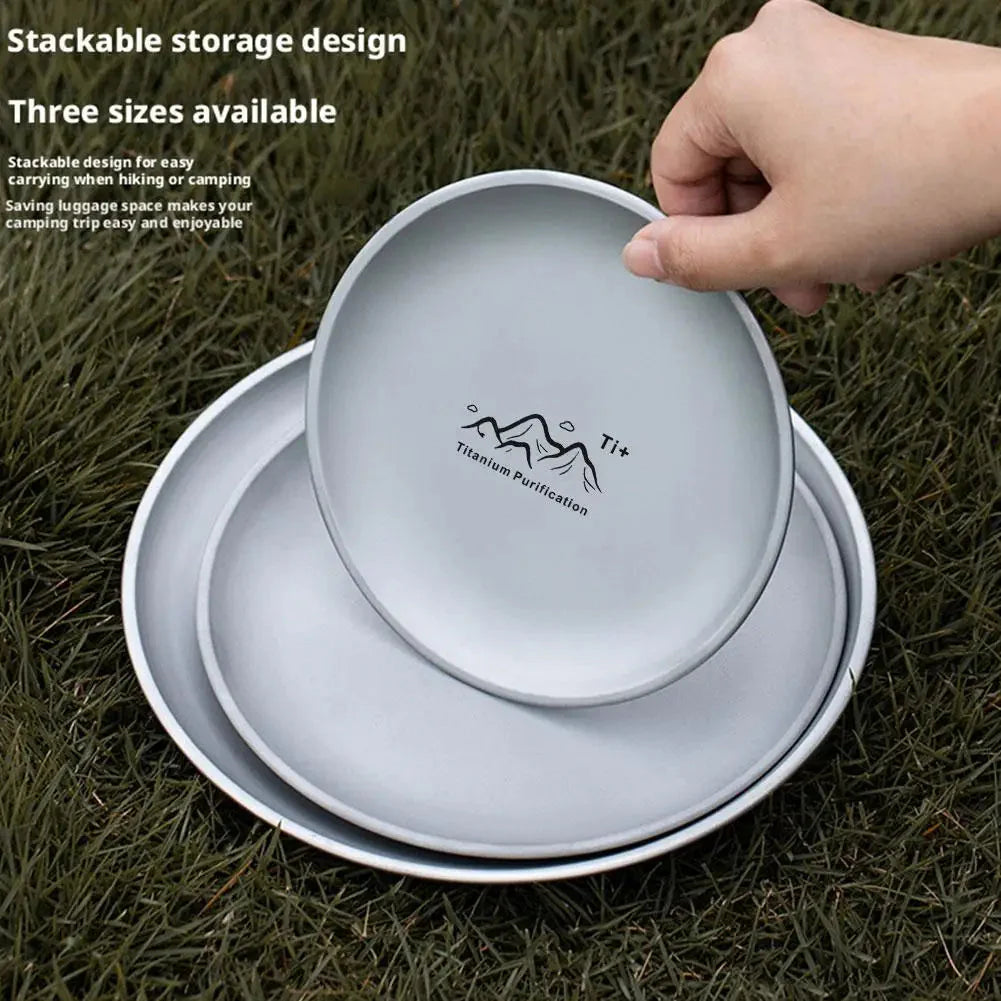 Fruit Salad Household Creative Dish High quality Plates 3pcs Titanium Purification Plate Outdoor Picnic Dinner Tableware Tray