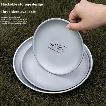 Fruit Salad Household Creative Dish High quality Plates 3pcs Titanium Purification Plate Outdoor Picnic Dinner Tableware Tray