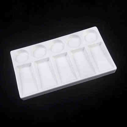 Artsecret 1 pc Simple White Ceramic Multi-Compartment Palette Pigment Mixing Palette Art Supplies Multiple Variants Available