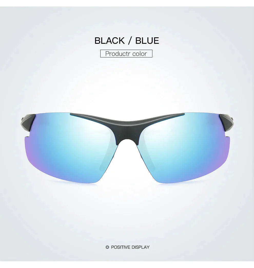 Men Sports Sunglasses Riding Mirror Wind Frameless Glasses Driving Dazzle Colour Outdoor Motorcycle Running Fishing Travel
