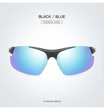 Men Sports Sunglasses Riding Mirror Wind Frameless Glasses Driving Dazzle Colour Outdoor Motorcycle Running Fishing Travel