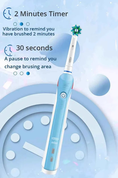 Oral B Electric Toothbrush Pro 4000 Sonic Clean Rechargeable Tooth Brush 4 Cleaning Modes Pressure Sensor Light Wateproof