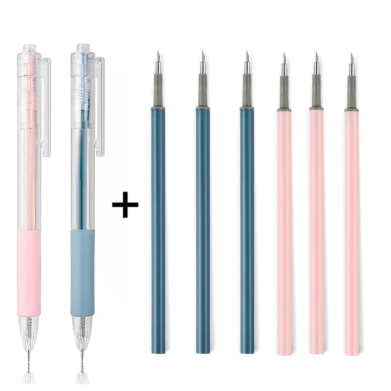 1/8pcs Art Utility Knife Pen Knife Pen Refill Set Paper Cutting Tool Precision Scrapbooking Sticker Cutter DIY Craft Supplies