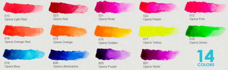 Paul Rubens Professional Watercolors Paint 14 Colors X 5ml Tube High Color Non-toxic Watercolor Set Art and Drawing Supplies