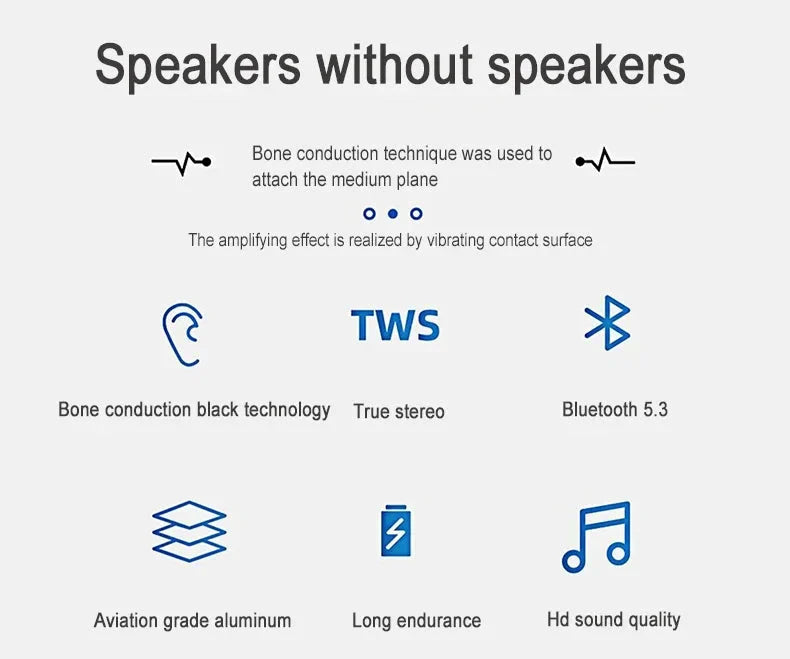 Bone Conduction Speaker Vibration Stereo Audio Digital TWS Wireless Smallest Speakers Dropshipping Mini Portable Metal Speaker