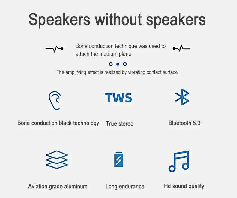 Bone Conduction Speaker Vibration Stereo Audio Digital TWS Wireless Smallest Speakers Dropshipping Mini Portable Metal Speaker
