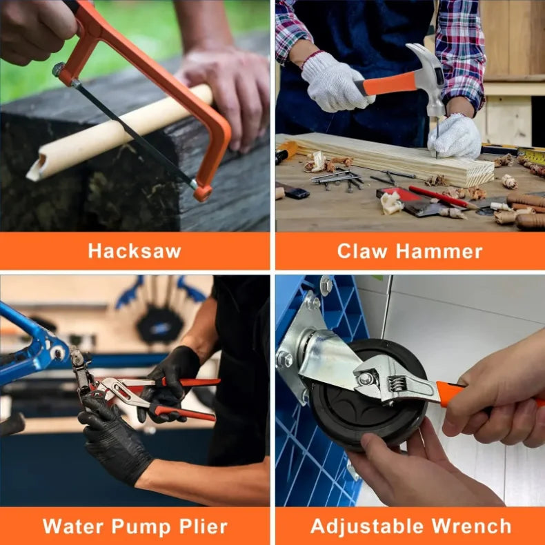 160/136/115/63 PC Lithium Drill Household Multifunctional Hardware Tool Manual Daily Electrician Woodworking Maintenance Toolbox
