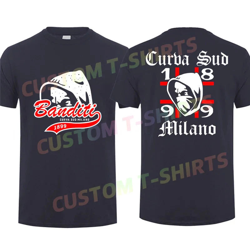 2025 Men T Shirt Casual Milan Curva Sud Milano Ac T-shirt Graphic Summer Sports Tops Short Sleeves 100% Cotton Streetwear S-3XL