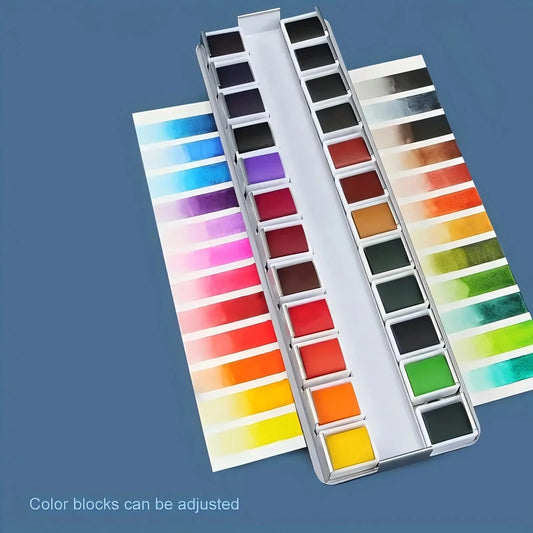 24 color watercolor paint, washable watercolor paint set, professional painting supplies, suitable for adults and artists