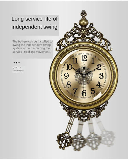 Large Luxury Gold Wall Clock Living Room Silent Creative Swing Wall watches Bedroom Quartz Clocks Wall Home Decor