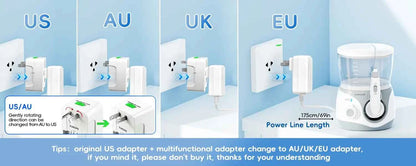 Home Water Flosser, 10 Adjustable Pressures,600 ml Large Capacity,6 Home Nozzles Professional Oral Irrigator for Teeth Clean