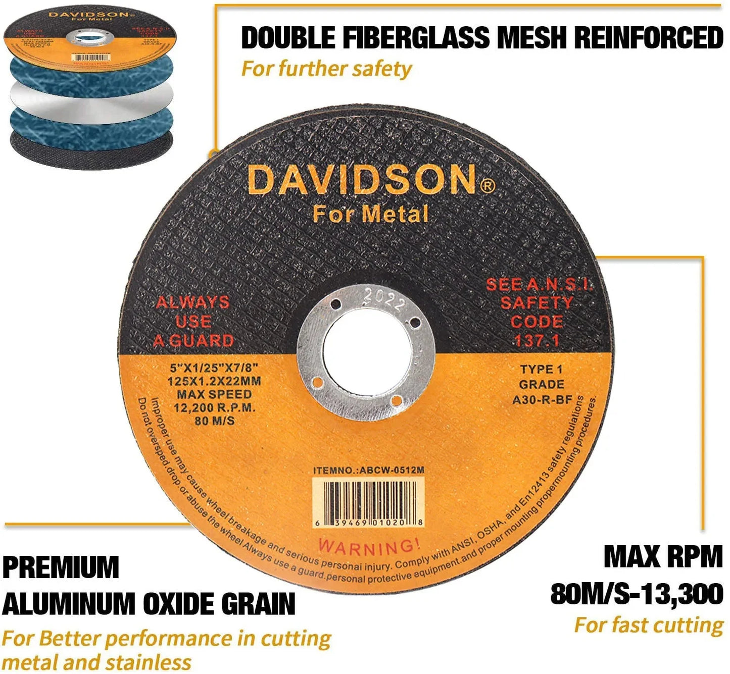 125mm Cut Off Wheel 5 " Metal Cutting Disc Angle Grinder Rotary Circular Saw Disc for Metal Stainless Steel Iron Cutting 1-30pcs